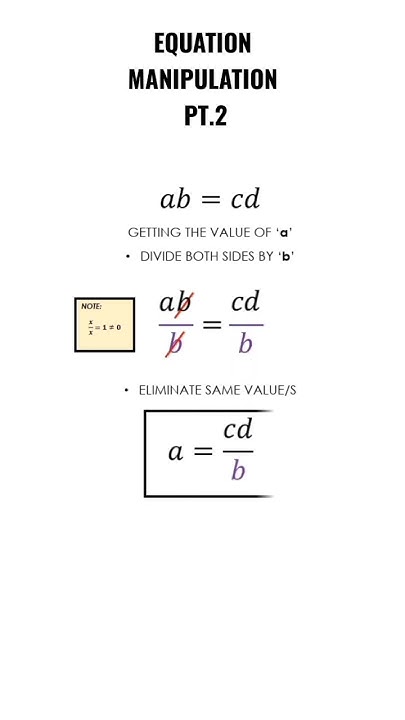 Equation Manipulation ; Basic Alegbra Part 2 - YouTube
