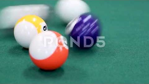 Billiards Pool Game Ball Cluster Break Stock Footage