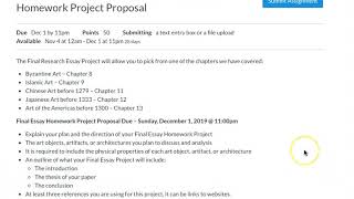 Final Project Essay Proposal Requirements