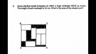 P6 2019 CHIJ Prelims Q8 - Shaded Area | Small Large Rectangle | PSLE Maths
