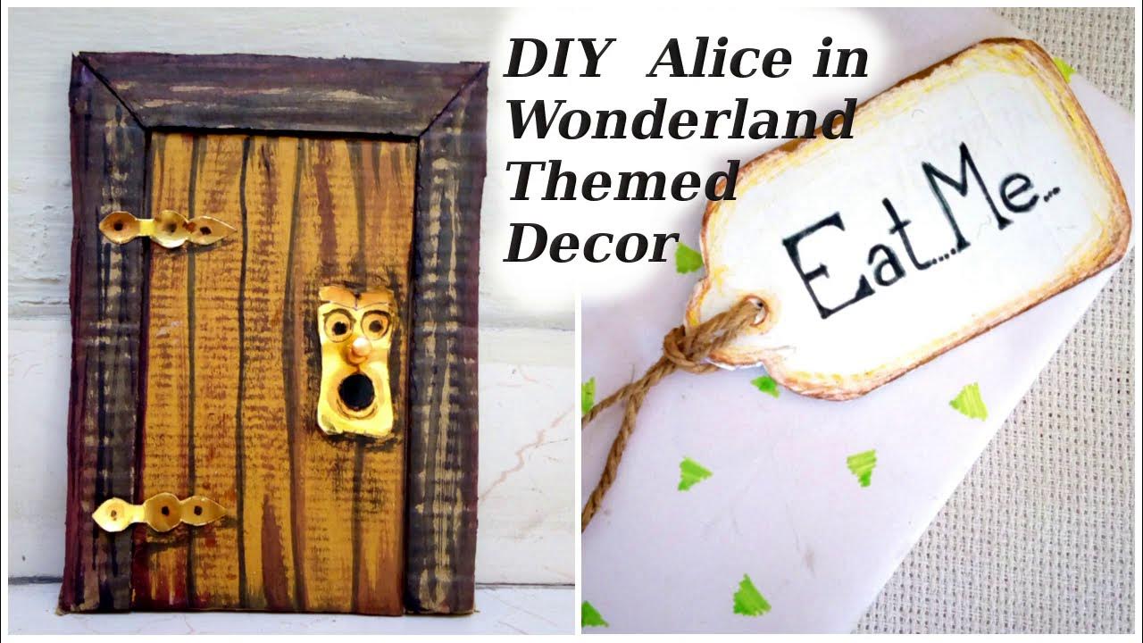 ALICE IN WONDERLAND Themed Decor DIY How to make Alice DOOR KNOB