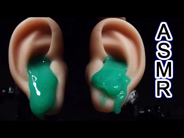 【ASMR】睡眠用高音圧スライム両耳同時耳かきで鼓膜を刺激した音　綿棒編　ぷよぷよ音フェチにおすすめ　奥行き深い音フェチ