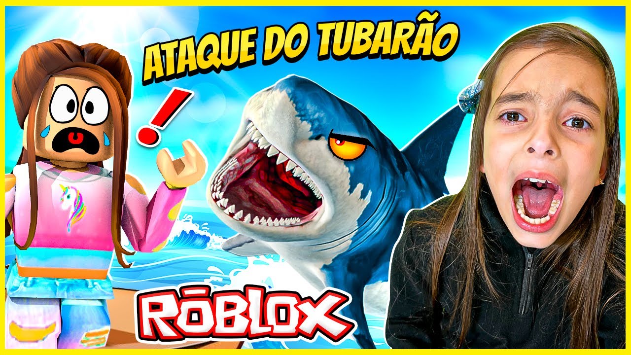 ROBLOX 🔥 Virei comida de tubarão 😱 Jogando SharkBite 🎮 LAURINHA E HELENA GAMES !