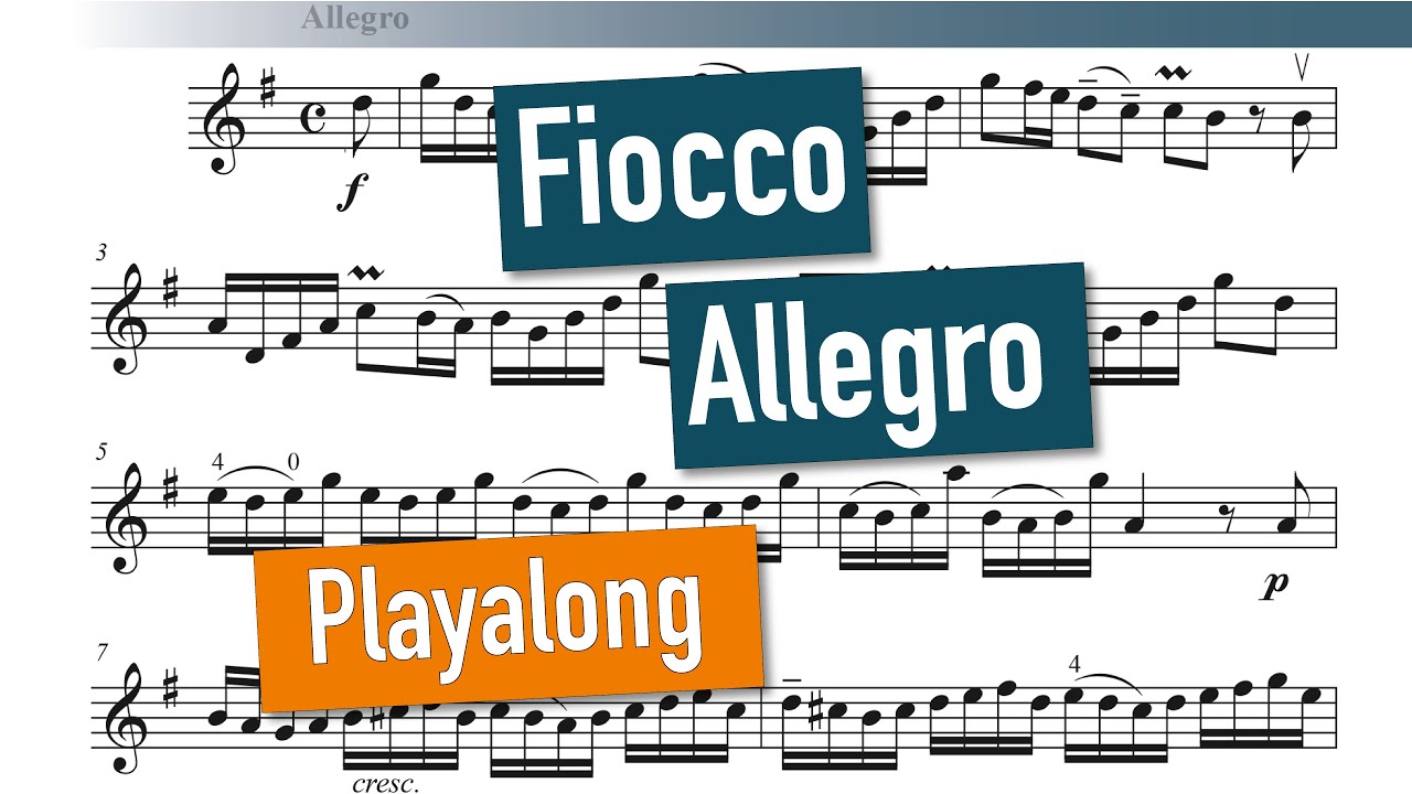 Fiocco Allegro Piano Accompaniment (Tempo 90) + Violin Sheet Music ...