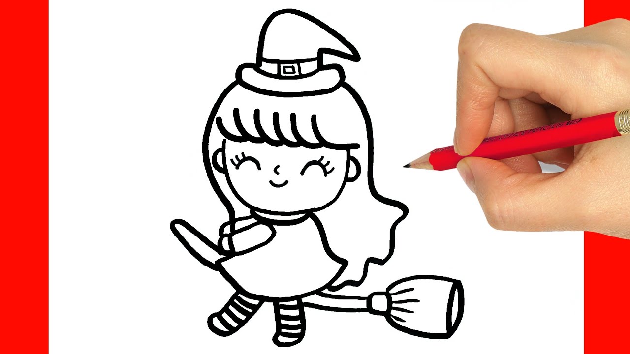 how-to-draw-a-halloween-witch-youtube