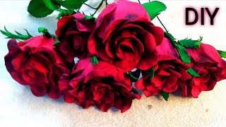 රතු රෝස මලක් හදමු || How to Make DIY Foem Rose