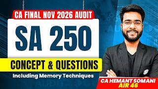 CA Final Audit: SA 250 | All Important SAs | CA Final Nov 2026 | Concept & Ques. | CA Hemant Somani