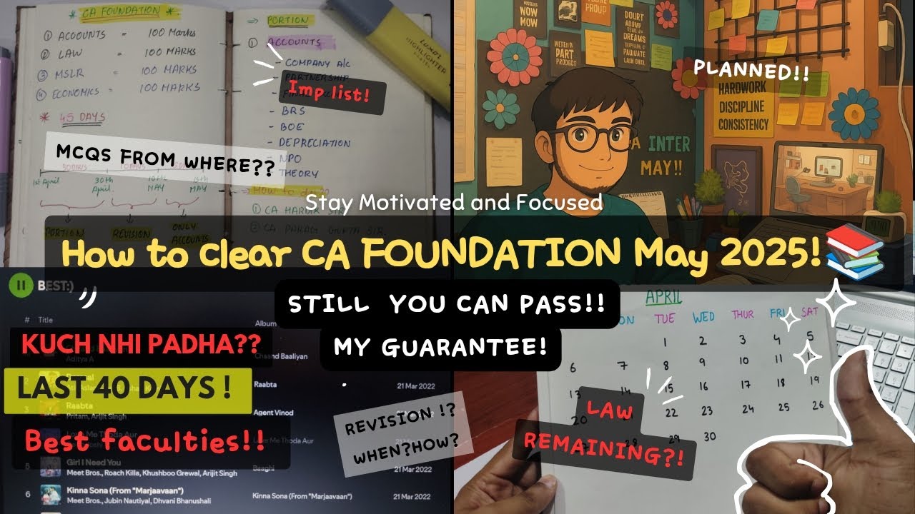 Crack CA Foundation in 40 Days – The Ultimate Study Plan!🌷📝 - YouTube