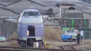 E351系S22編成入場―構内移動―装備品取り外し　長野総合車両センター