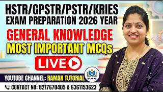 HSTR/GPSTR/PSTR/KRIES EXAM PREPARATION/GENERAL KNOWLEDGE MOST IMPORTANT MCQS