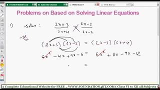 Problems on Based Solving Linear Equations || Class 8 Maths ICSE ||