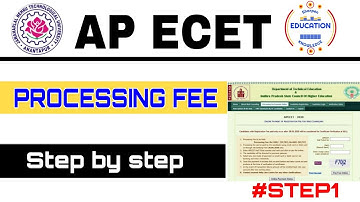 HOW TO PAY COUNCELLING PROCESSING FEE FOR AP ECET 2020 AP ECET PROCESSING FEE PROCESS