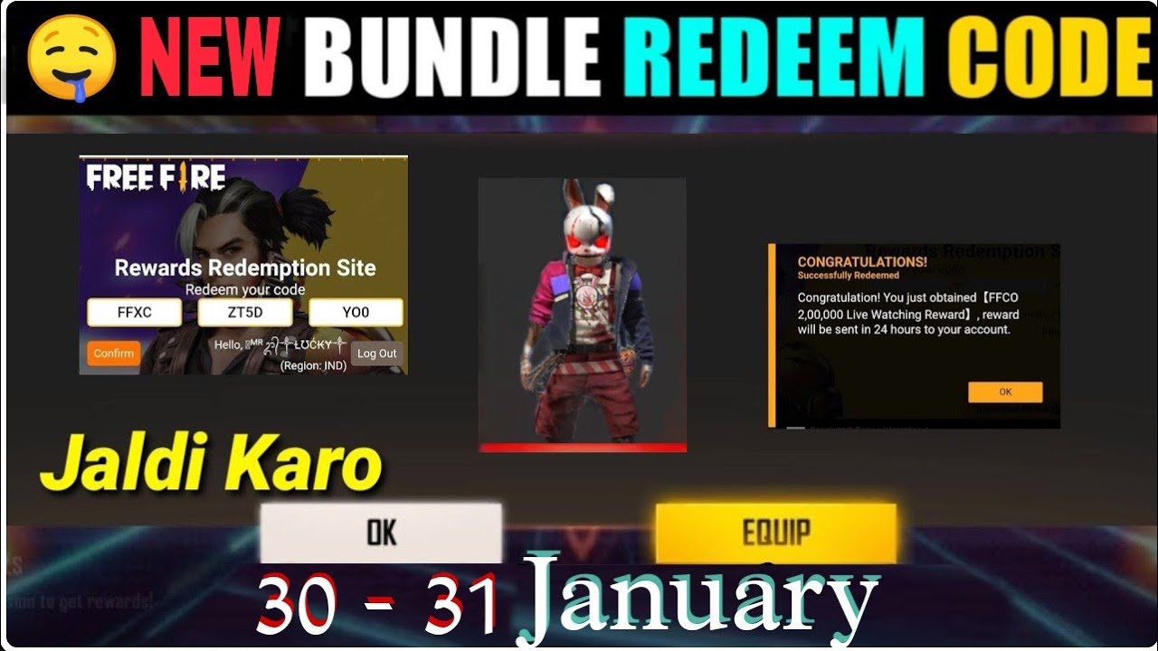 Free Fire Redeem Code Today | 30 January Redeem Code Free Fire | FF ...