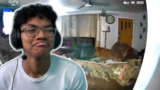 Ceiling Collapses While Man is Sleeping Reaction!