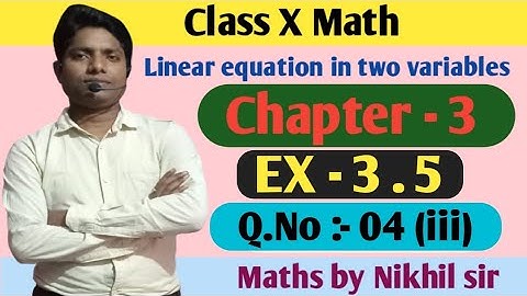 CLASS X MATHS||Chapter 3.5|| Q.4(iii)  ||Cross Multiplication Method ||(Part 52) || New NCERT||