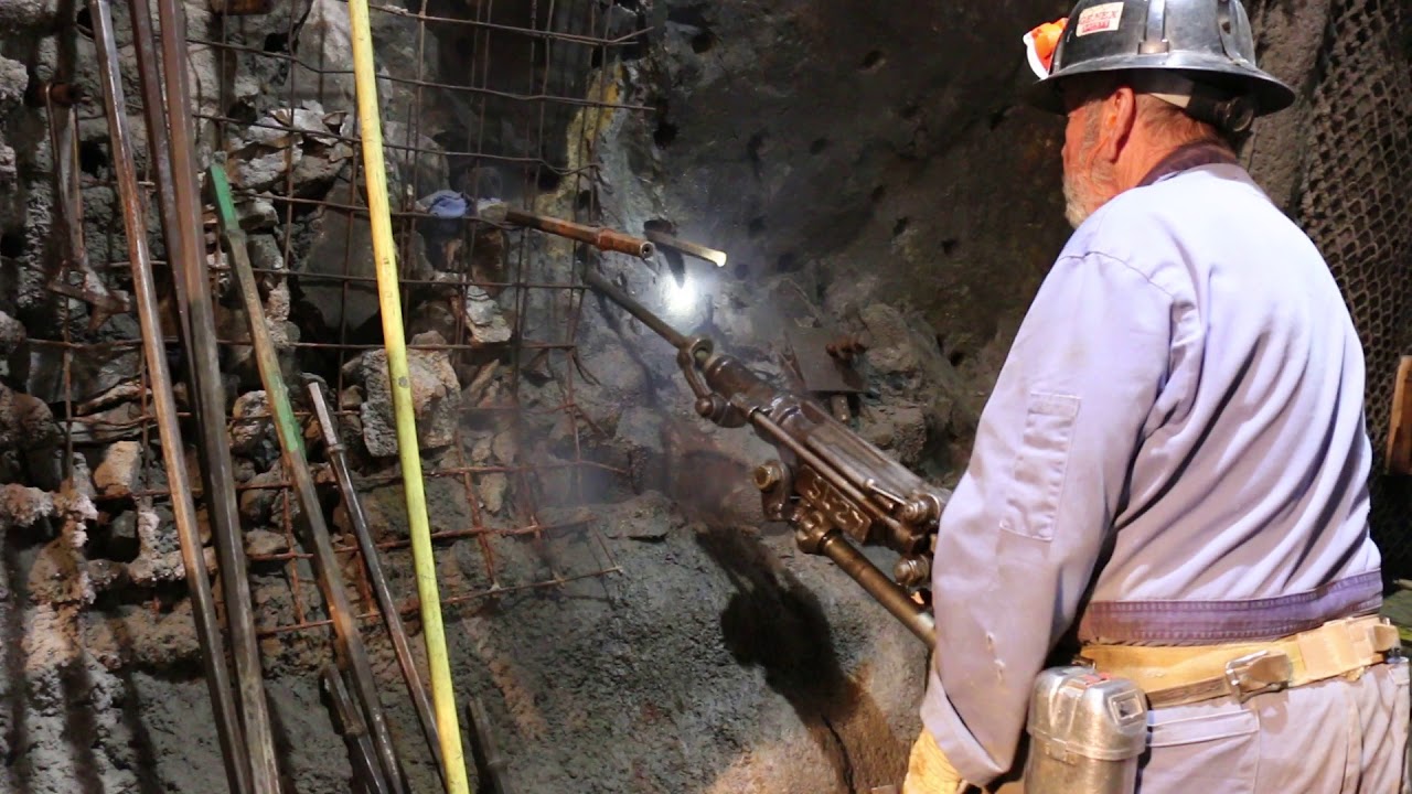 Jackleg Drill demo at Sullivan Mine YouTube