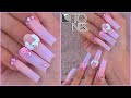 Trying "Tones Products" Acrylics! DIY HOW TO Acrylic Press-On Nails Lilac Ombré Angel Wings Bling