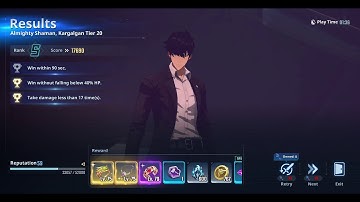 F2P STAGE 20 INSTANCE DUNGEON KARGALGAN BOSS || Solo Leveling Arise