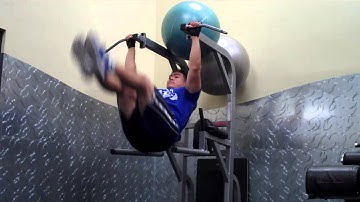 Hanging Toe Touches or Toes to Bar!