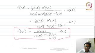 Lec 81 - Fourier Wiener Filter