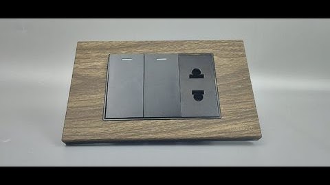 Bộ công tắc-Ổ cắm 2 chấu âm tường mặt vân gỗ Tenko I Tenko.com.vn
