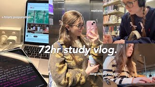 72hr study vlog 📁🖇 preparing for finals, intense studying, long library days & realistic uni life
