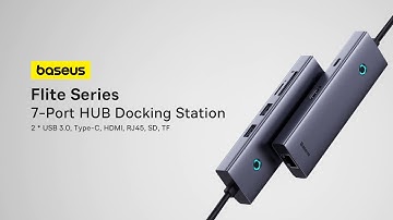 Baseus Flite Series 7 Port HUB Docking Station   4K HDMI 🎥, 2 USB 3 0 ⚡, RJ45 Ethernet 🌐, 100W PD