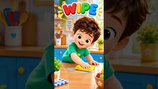 Squash, Wipe & Clean! 🍅🧽 | Fun Cleaning Song for Kids | Smart Kids