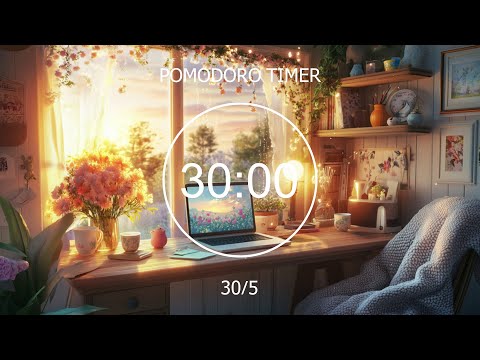 3.5-HOUR 🌸 Spring Study Mode • Pomodoro 30-5 🌻 Relaxing Lofi Beats + Fresh Blossoms for Work, Study