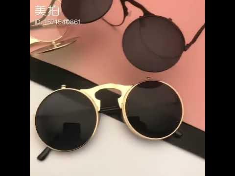 Солнцезащитные очки в стиле стимпанк, ретро, круглые, металлическая ...