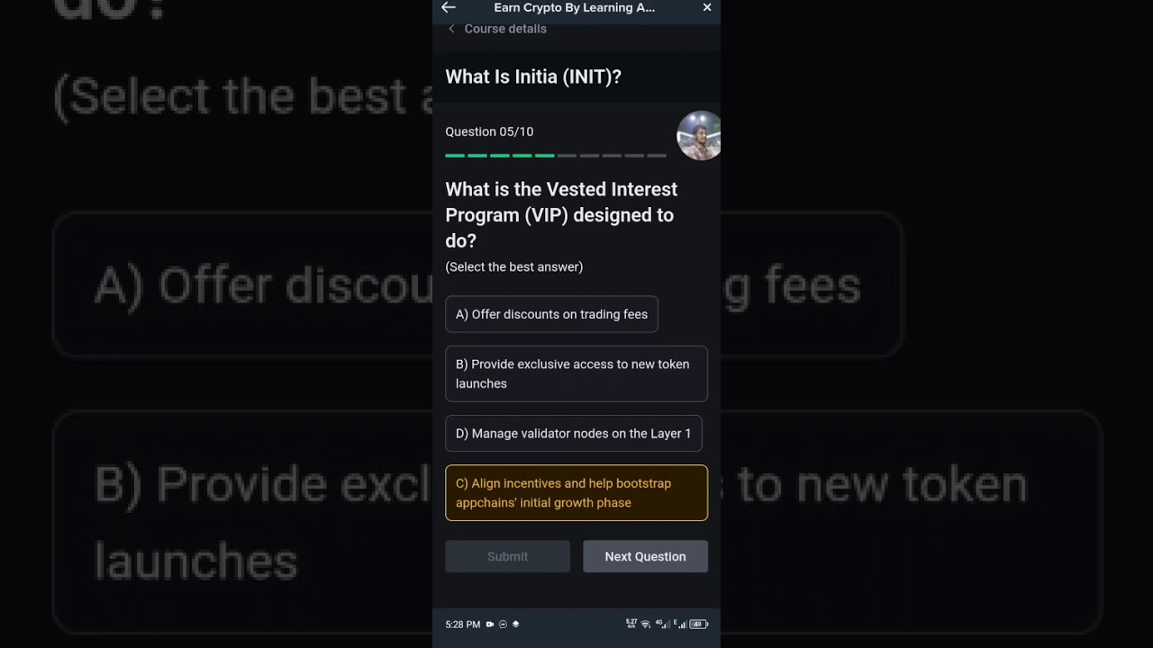 Binance Learn & Earn New quiz answer.Get 1 $INIT token Instant.Binance learn & earn New Quiz Intia.