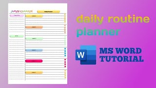 how make daily routine planner design in ms word screenshot 2