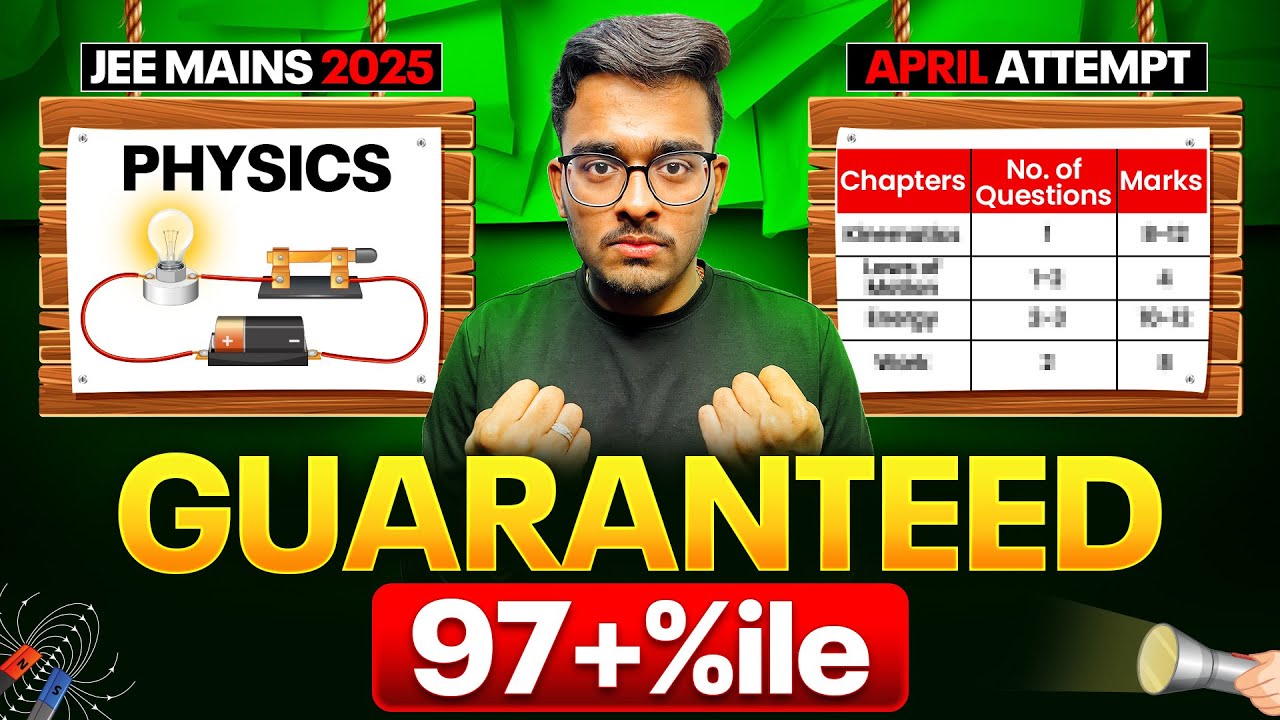 JEE Mains 2025: Only 10 Chapters to score 60+ in Physics🔥| Last 10 Days Roadmap