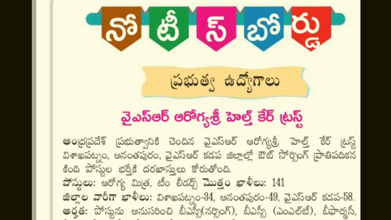 YSR Aarogya Sri Health Care Trust Notification 2020 Released. YouTube