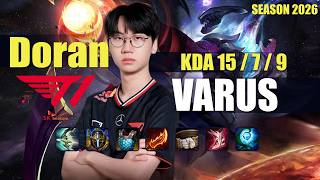 T1 Doran VARUS vs AMBESSA Top - Patch 26.15 KR Ranked | lolrec