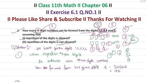 Class 11th | Exercise 6.1 Q.No 01  | Permutations and Combinations
