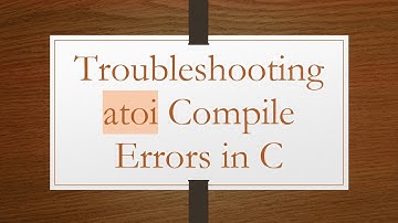 Troubleshooting atoi Compile Errors in C