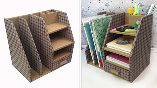 Ideas for your home // How to make a desktop organizer out of cardboard