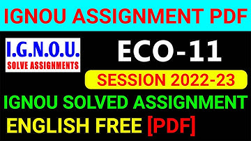 ECO-11 Solved Assignment 2022-23 in English, ECO 11 Solved Assignment 2023, ECO 11 Assignment
