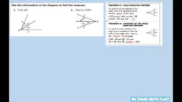 Use the information to find each measure.  Angle Bisector Theorem and it’s Converse