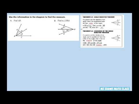 Use the information to find each measure.  Angle Bisector Theorem and it’s Converse