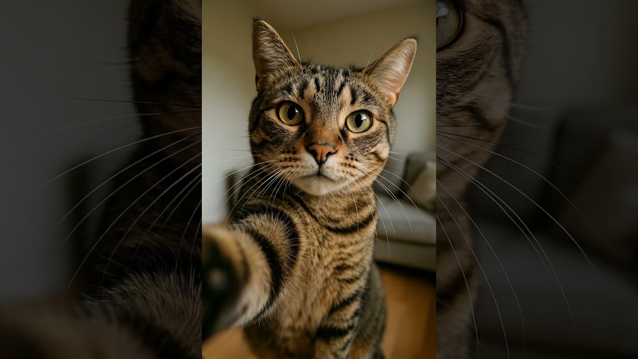 A cat taking selfie 
