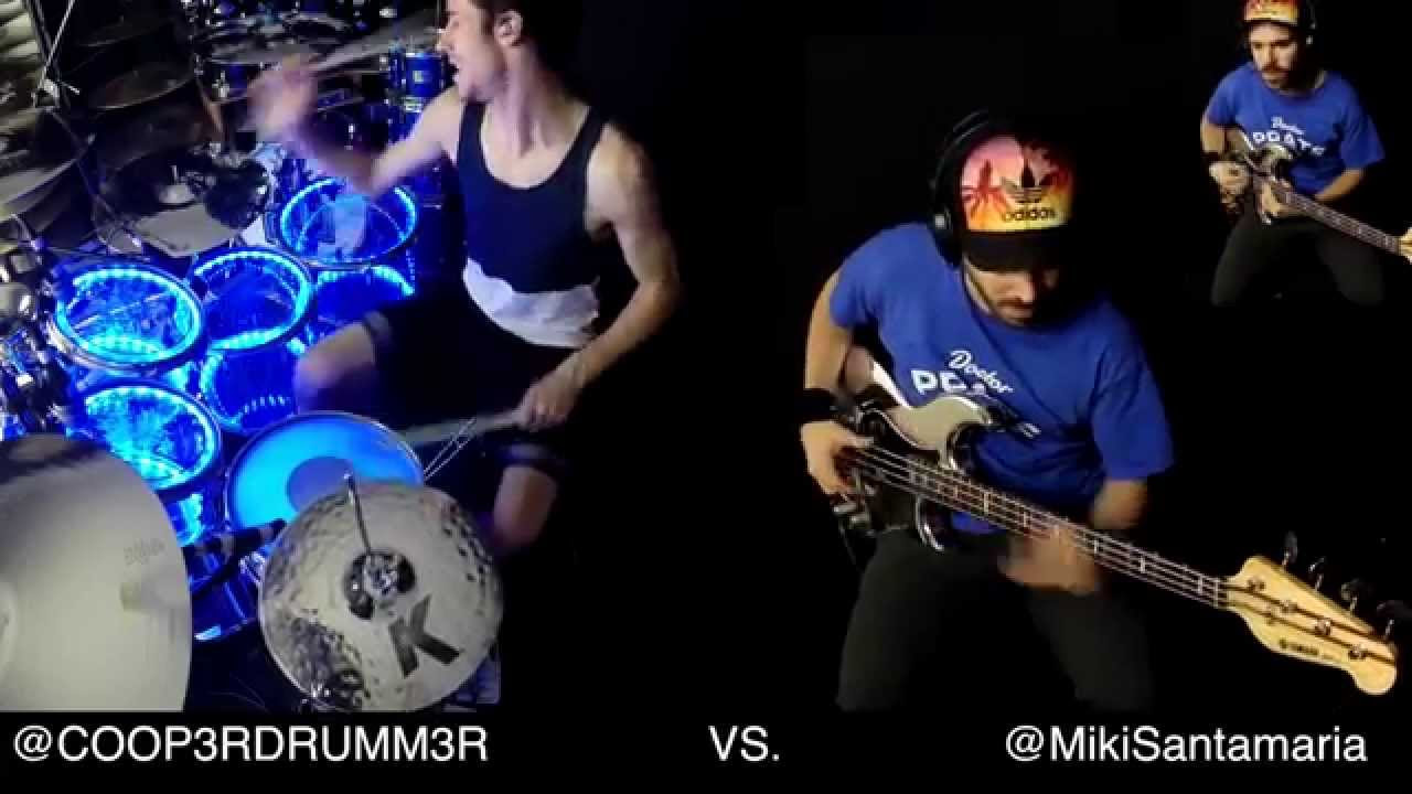 Drums VS Bass   CRAZY Bass Solos  Drum Solos ft Miki Santamaria