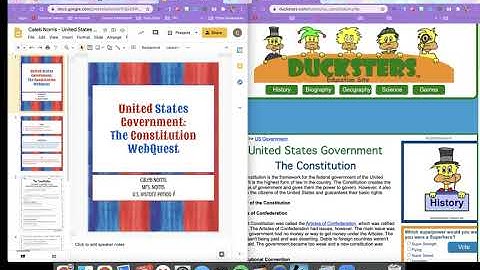 (TUTORIAL) U.S. Government: The Constitution WebQuest