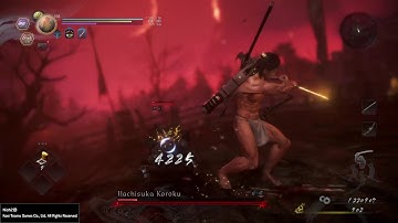 Nioh 2 NG+ Solo lvl 1 vs Hachisuka Koroku (No Damage/Armor/Items/Yokai Shift/Ninjutsu/Onmyo)
