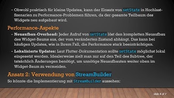 Verstehen der Flutter Performance: setState vs StreamBuilder