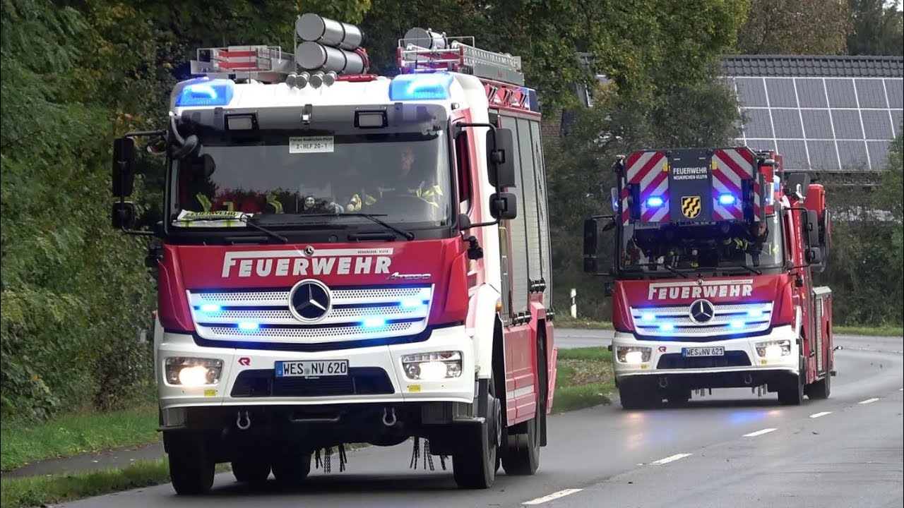 [LAGERHALLENBRAND mit MENSCHENRETTUNG!] Einsatzfahrten Freiwillige Feuerwehr Neukirchen-Vluyn