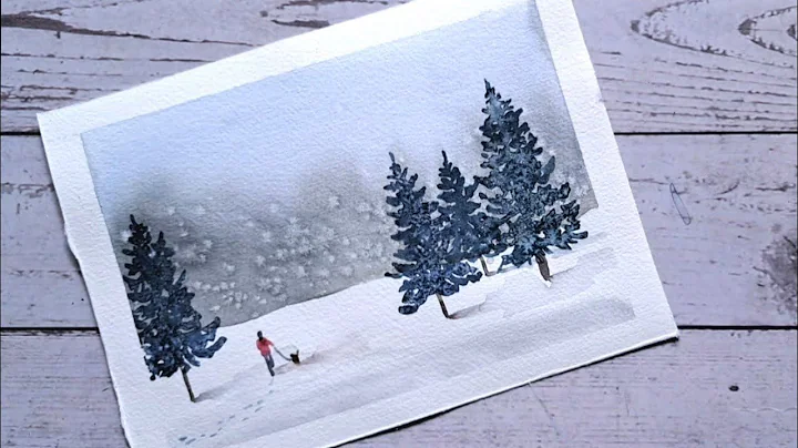 Easy watercolor winter landscape painting tutorial for beginners