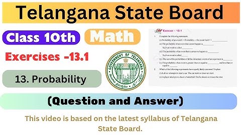 10th class maths solution chapter 13 probability .Exercise 13.1 probability Maths solution TS board.