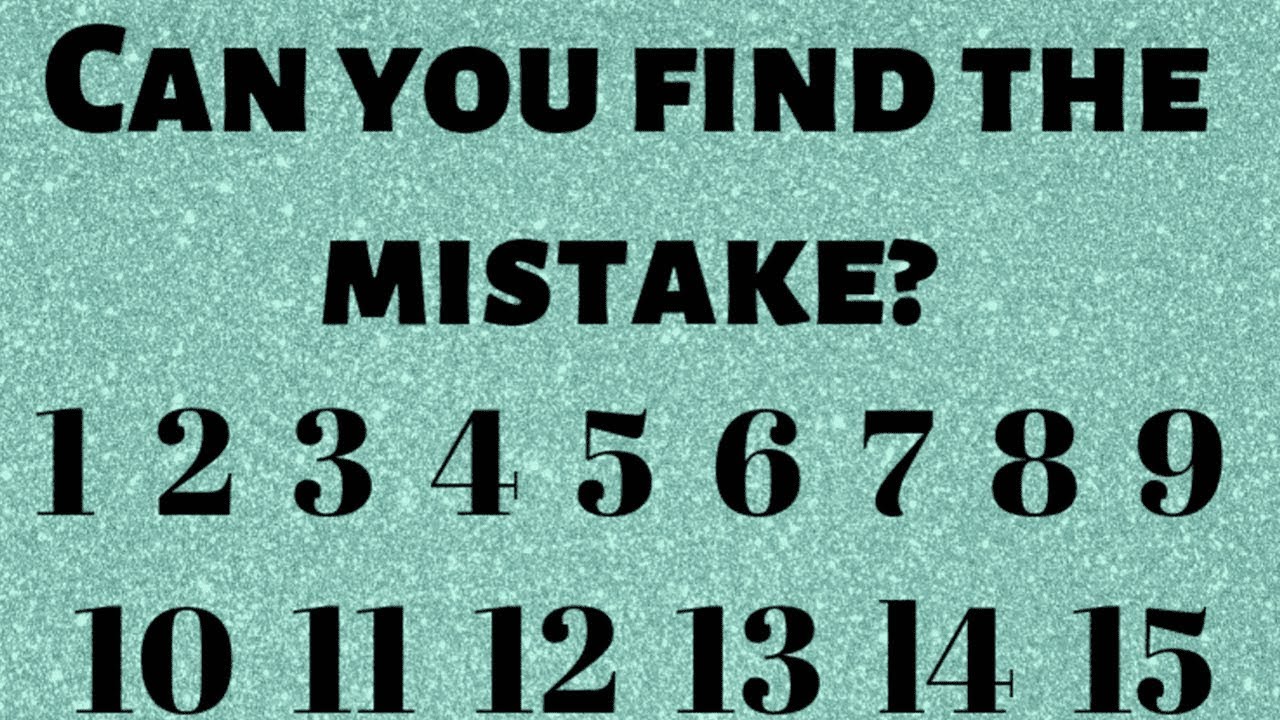 Brain Teaser Picture Puzzle: Can you find the mistake in a number in 5  seconds?